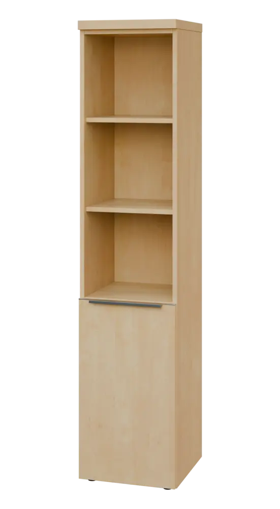 SIN 5 - 4DN3 kancelářská skříň, 1-dveřová/nika, levá, 1820x400x400, bříza světlá